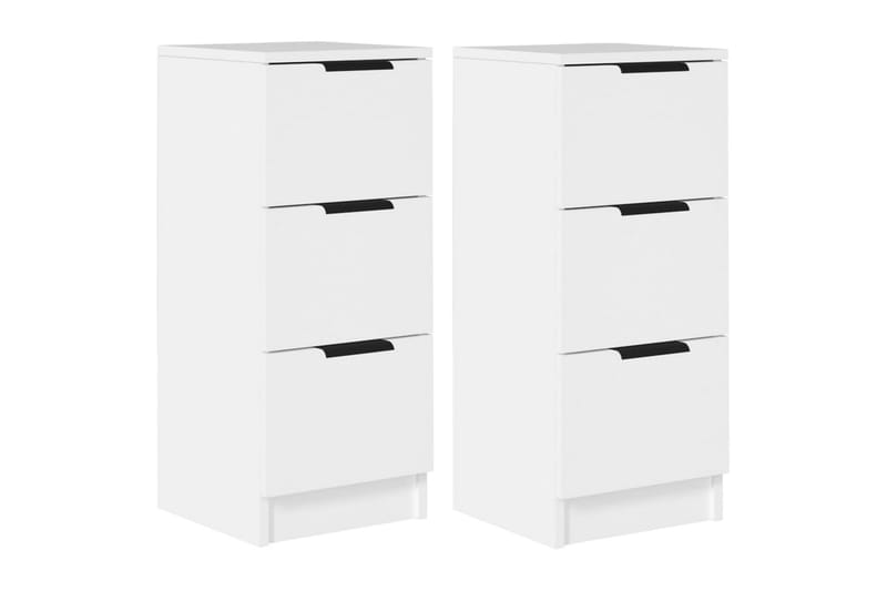 beBasic Skänkar 2 st vit 30x30x70 cm konstruerat trä - White - Sideboard & skänk