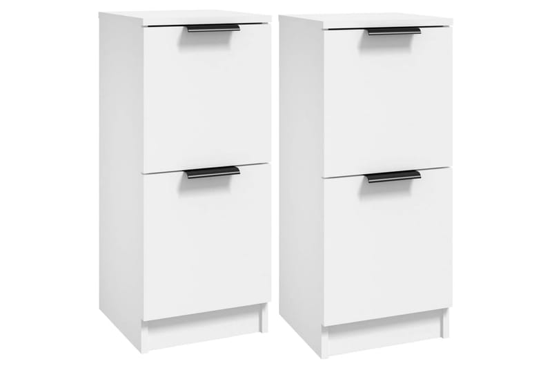 beBasic Skänkar 2 st vit 30x30x70 cm konstruerat trä - White - Förvaring - Förvaringsmöbler - Sideboard & skänk