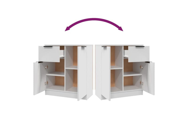 beBasic Skänkar 2 st vit 60x30x70 cm konstruerat trä - White - Förvaring - Förvaringsmöbler - Sideboard & skänk