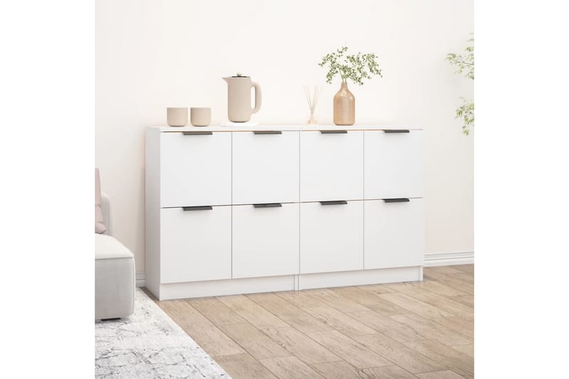 beBasic Skänkar 2 st vit 60x30x70 cm konstruerat trä - White - Förvaring - Förvaringsmöbler - Sideboard & skänk