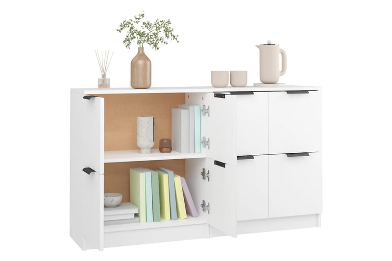 beBasic Skänkar 2 st vit 60x30x70 cm konstruerat trä - White - Förvaring - Förvaringsmöbler - Sideboard & skänk