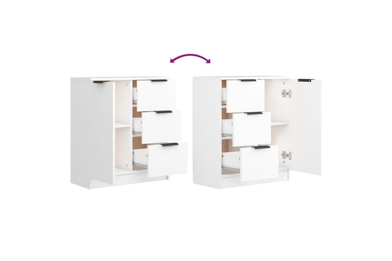 beBasic Skänkar 2 st vit 60x30x70 cm konstruerat trä - White - Förvaring - Förvaringsmöbler - Sideboard & skänk