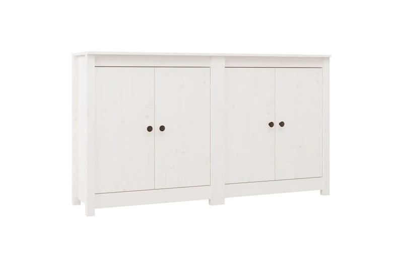 beBasic Skänkar 2 st vit 70x35x80 cm massiv furu - White - Förvaring - Förvaringsmöbler - Sideboard & skänk