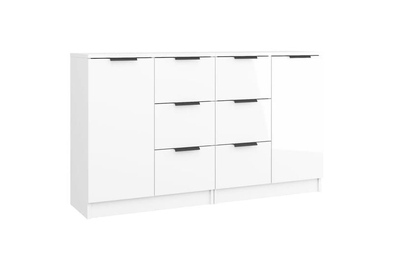 beBasic Skänkar 2 st vit högglans 60x30x70 cm konstruerat trä - White - Sideboard & skänk