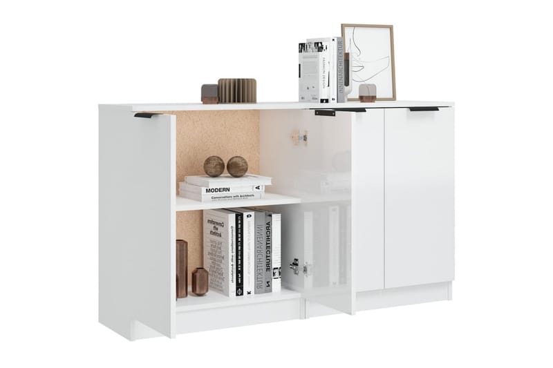 beBasic Skänkar 2 st vit högglans 60x30x70 cm konstruerat trä - White - Sideboard & skänk