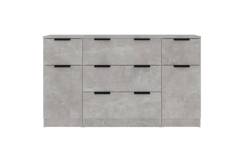 beBasic Skänkar 3 delar betonggrå konstruerat trä - Grey - Sideboard & skänk