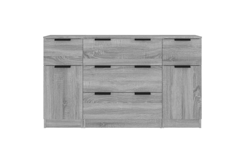 beBasic Skänkar 3 delar grå sonoma konstruerat trä - Grey - Förvaring - Förvaringsmöbler - Sideboard & skänk