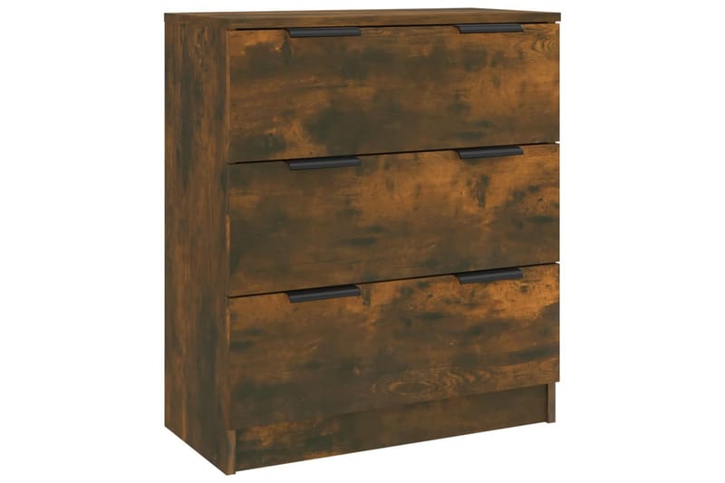 beBasic Skänkar 3 delar rökfärgad ek konstruerat trä - Brown - Förvaring - Förvaringsmöbler - Sideboard & skänk