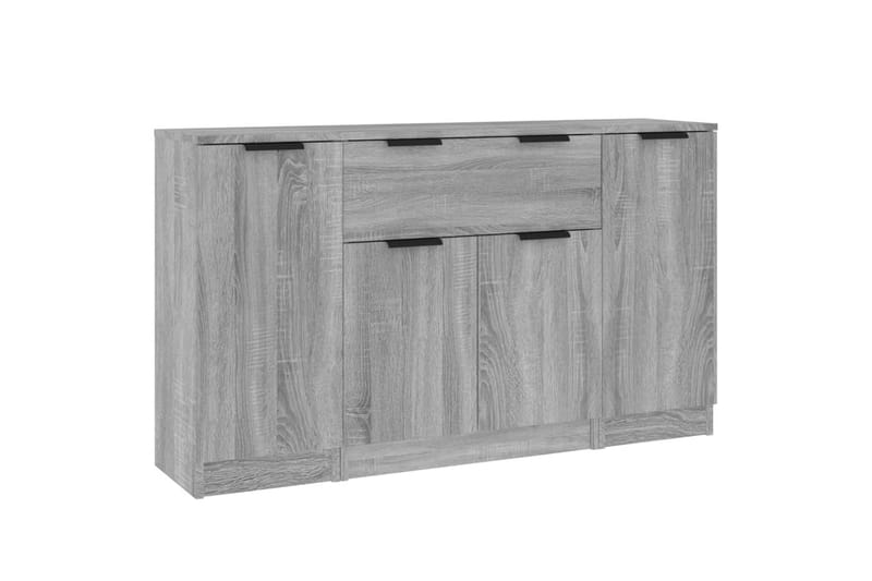 beBasic Skänkar 3 st grå sonoma konstruerat trä - Grey - Förvaring - Förvaringsmöbler - Sideboard & skänk