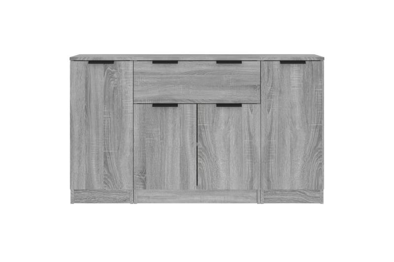 beBasic Skänkar 3 st grå sonoma konstruerat trä - Grey - Förvaring - Förvaringsmöbler - Sideboard & skänk