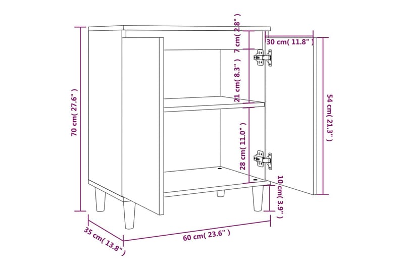 beBasic Skåp grå sonoma 60x35x70 cm konstruerat trä - Grey - Sideboard & skänk