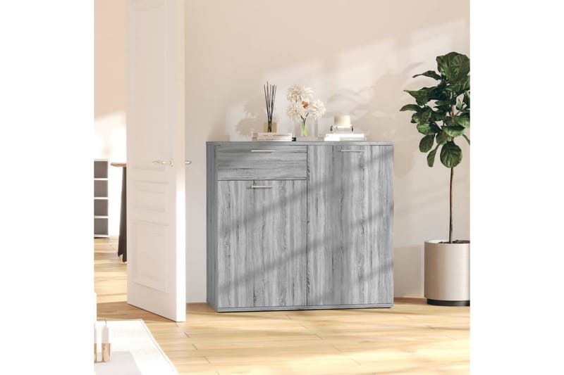 beBasic Skåp grå sonoma 80x36x75 cm konstruerat trä - Grey - Sideboard & skänk