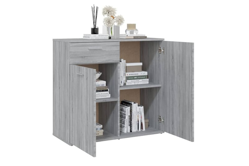 beBasic Skåp grå sonoma 80x36x75 cm konstruerat trä - Grey - Sideboard & skänk