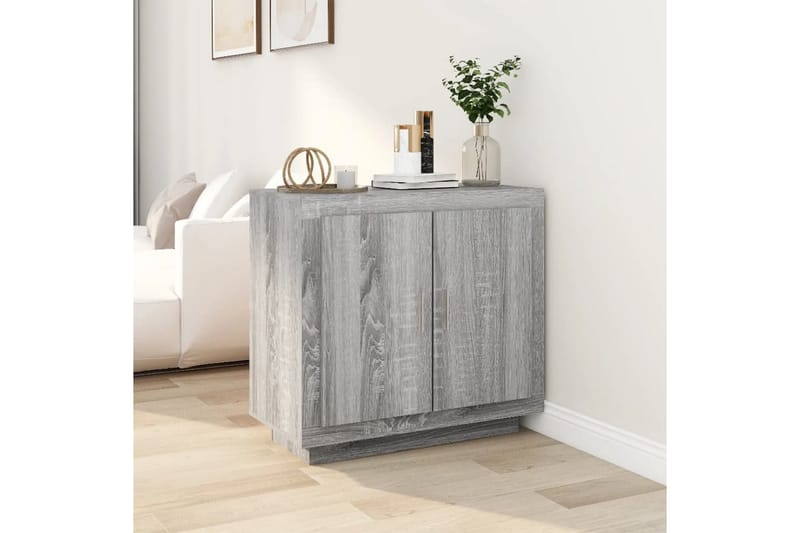 beBasic Skåp grå sonoma-ek 80x40x75 cm konstruerat trä - Grey - Sideboard & skänk