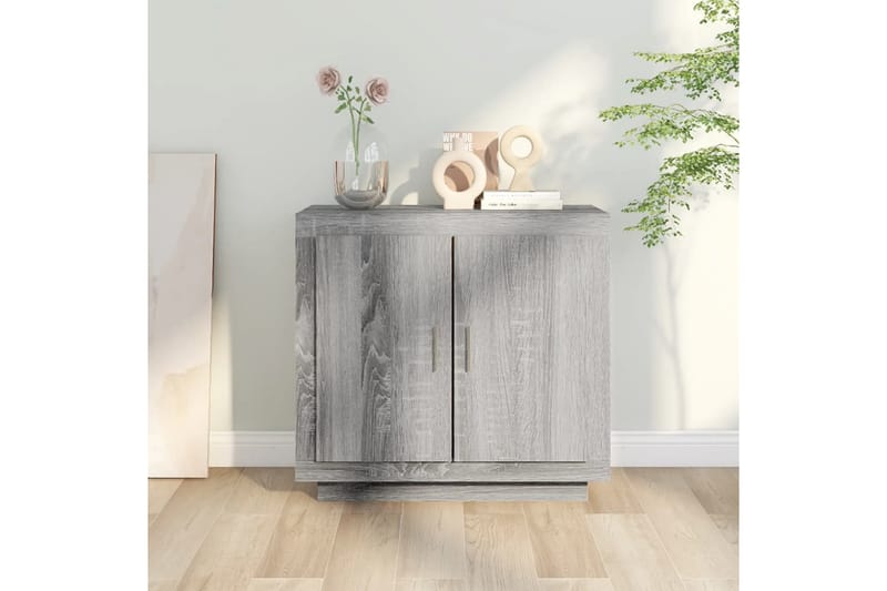 beBasic Skåp grå sonoma-ek 80x40x75 cm konstruerat trä - Grey - Sideboard & skänk