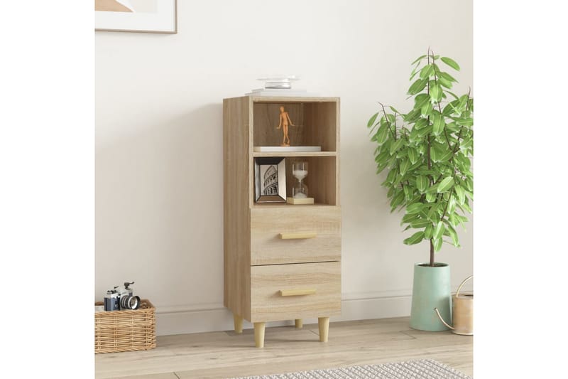 beBasic Skåp sonoma-ek 34,5x34x90 cm konstruerat trä - Brown - Förvaring - Förvaringsmöbler - Sideboard & skänk