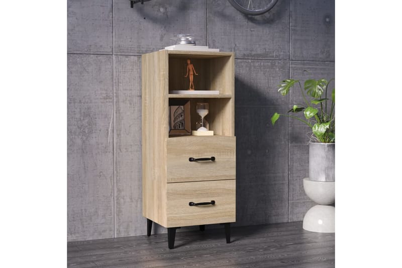 beBasic Skåp sonoma-ek 34,5x34x90 cm konstruerat trä - Brown - Förvaring - Förvaringsmöbler - Sideboard & skänk