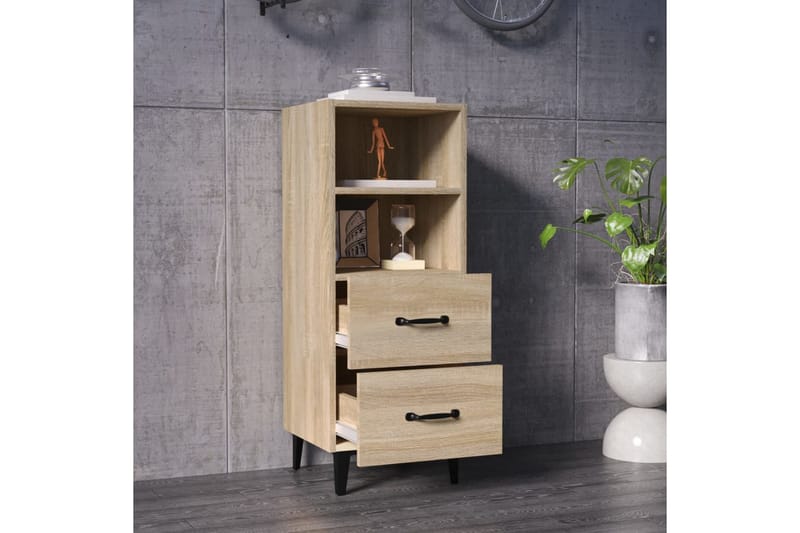 beBasic Skåp sonoma-ek 34,5x34x90 cm konstruerat trä - Brown - Förvaring - Förvaringsmöbler - Sideboard & skänk