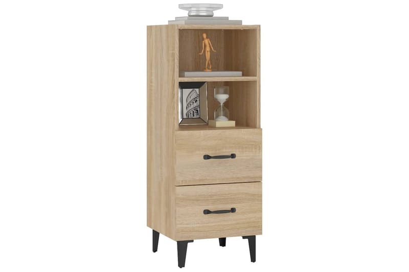 beBasic Skåp sonoma-ek 34,5x34x90 cm konstruerat trä - Brown - Förvaring - Förvaringsmöbler - Sideboard & skänk