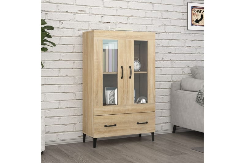 beBasic Skåp Sonoma-ek 70x31x115 cm konstruerat trä - Brown - Förvaring - Förvaringsmöbler - Sideboard & skänk