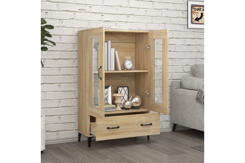 beBasic Skåp Sonoma-ek 70x31x115 cm konstruerat trä - Brown - Förvaring - Förvaringsmöbler - Sideboard & skänk