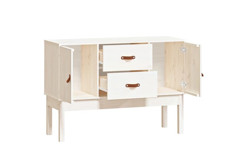 beBasic Skåp vit 110x40x78 cm massiv furu - White - Sideboard & skänk