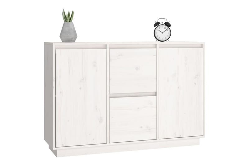 beBasic Skåp vit 111x34x75 cm massiv furu - White - Sideboard & skänk