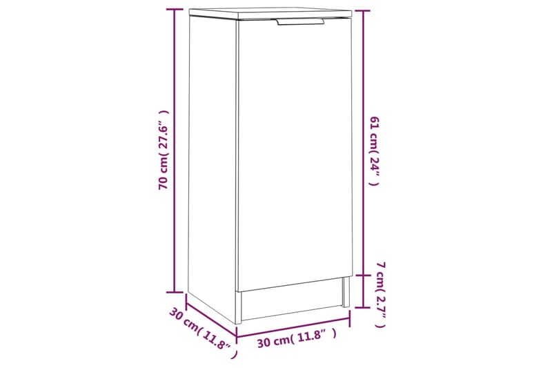 beBasic Skåp vit 30x30x70 cm konstruerat trä - White - Förvaring - Förvaringsmöbler - Sideboard & skänk