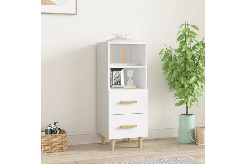 beBasic Skåp vit 34,5x34x90 cm konstruerat trä - White - Förvaring - Förvaringsmöbler - Sideboard & skänk