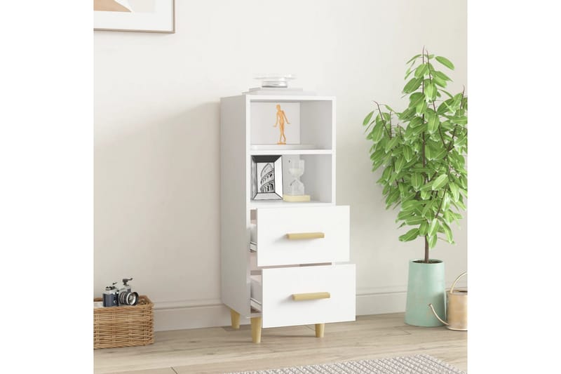 beBasic Skåp vit 34,5x34x90 cm konstruerat trä - White - Förvaring - Förvaringsmöbler - Sideboard & skänk
