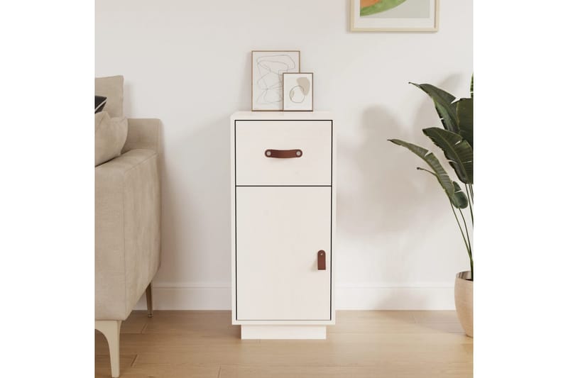 beBasic Skåp vit 34x40x75 cm massiv furu - White - Sideboard & skänk