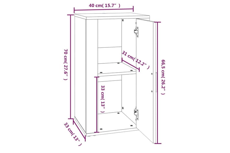 beBasic Skåp vit 40x33x70 cm konstruerat trä - White - Förvaring - Förvaringsmöbler - Sideboard & skänk