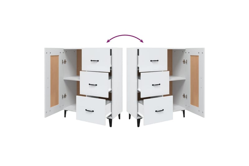 beBasic Skåp vit 69,5x34x90 cm konstruerat trä - White - Förvaring - Förvaringsmöbler - Sideboard & skänk
