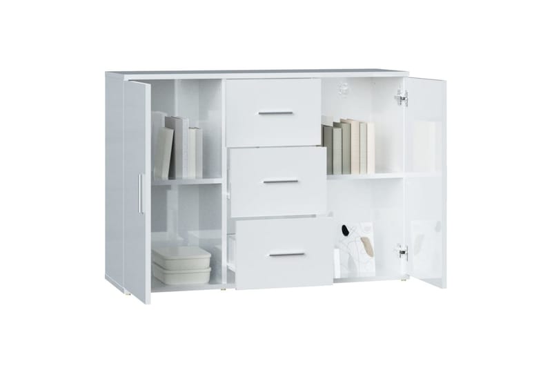 beBasic Skåp vit högglans 91x29,5x65 cm konstruerat trä - White - Sideboard & skänk