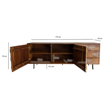 Belino Sideboard 175 cm Industriell stil - varmbrun och svart - Förvaring - Förvaringsmöbler - Sideboard & skänk