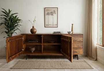 Belino Sideboard 175 cm Industriell stil - varmbrun och svart - Förvaring - Förvaringsmöbler - Sideboard & skänk
