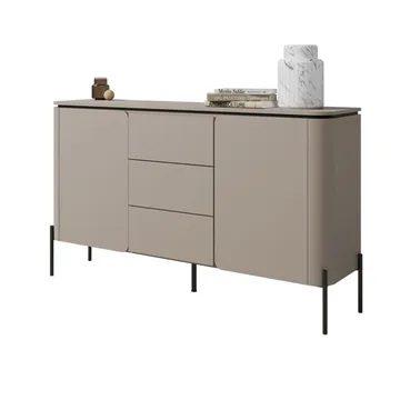 Bello Skänk med 2 Dörrar och 3 Lådor i Trä med Metallben - Taupe - Förvaring - Förvaringsmöbler - Sideboard & skänk