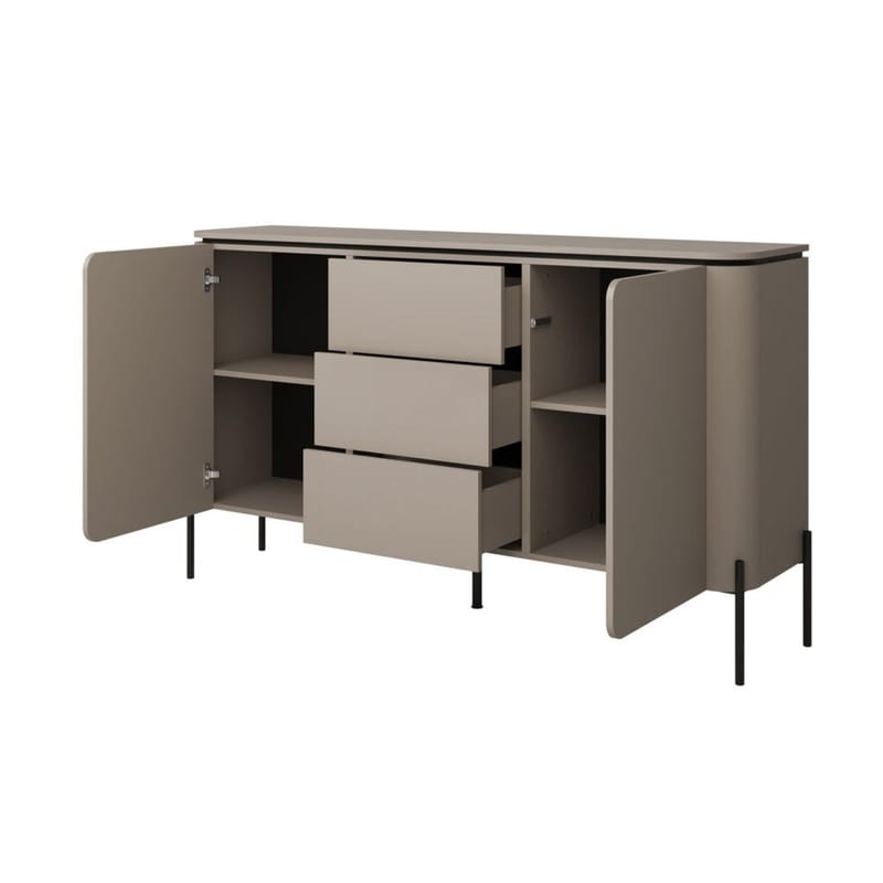 Bello Skänk med 2 Dörrar och 3 Lådor i Trä med Metallben - Taupe - Förvaring - Förvaringsmöbler - Sideboard & skänk