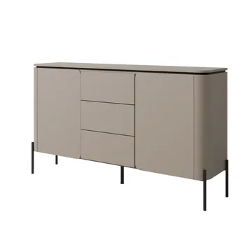 Bello Skänk med 2 Dörrar och 3 Lådor i Trä med Metallben - Taupe - Förvaring - Förvaringsmöbler - Sideboard & skänk