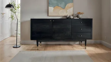 Beluna Sideboard 160 cm - djupsvart med guldfärgade detaljer - Förvaring - Förvaringsmöbler - Sideboard & skänk
