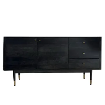Beluna Sideboard 160 cm - djupsvart med guldf ärgade detaljer - Förvaring - Förvaringsmöbler - Sideboard & skänk