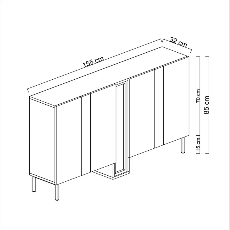 Berriaren Konsolbord 155 cm - Travertin - Förvaring - Förvaringsmöbler - Sideboard & skänk