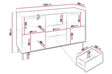Bjurholm Byrå 153 cm - Svart - Förvaring - Förvaringsmöbler - Byrå