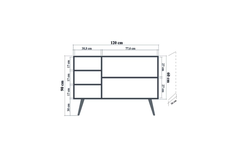 Brokind Skänk 120 cm - Brun - Förvaring - Förvaringsmöbler - Sideboard & skänk