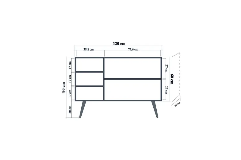 Brokind Skänk 120 cm - Brun - Förvaring - Förvaringsmöbler - Sideboard & skänk