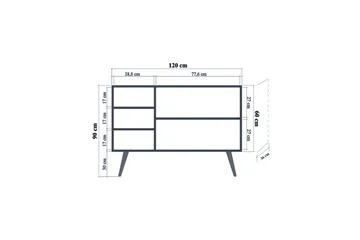 Brokind Skänk 120 cm - Brun - Förvaring - Förvaringsmöbler - Sideboard & skänk