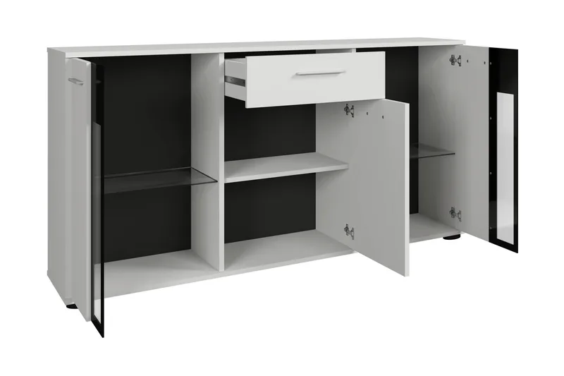 Bunta Skänk 141x41 cm - Svart/Vit - Förvaring - Förvaringsmöbler - Sideboard & skänk