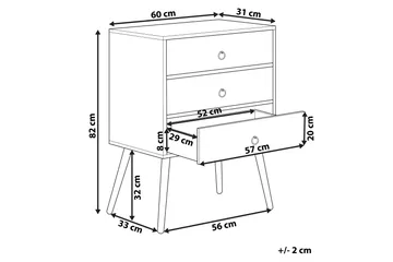 Abatley Byrå 60 cm - Mörkt Trä/Grå - Förvaring - Förvaringsmöbler - Byrå - Hallbyrå