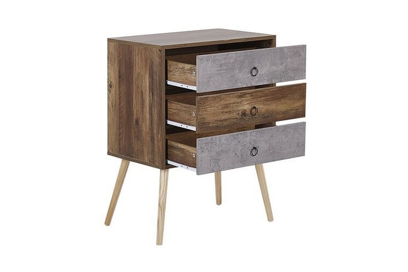 Abatley Byrå 60 cm - Mörkt Trä/Grå - Förvaring - Förvaringsmöbler - Byrå - Hallbyrå