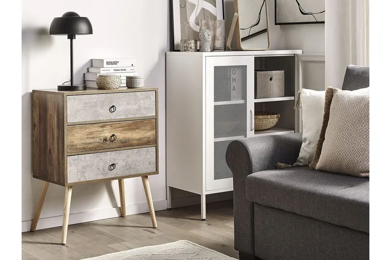 Abatley Byrå 60 cm - Mörkt Trä/Grå - Förvaring - Förvaringsmöbler - Byrå